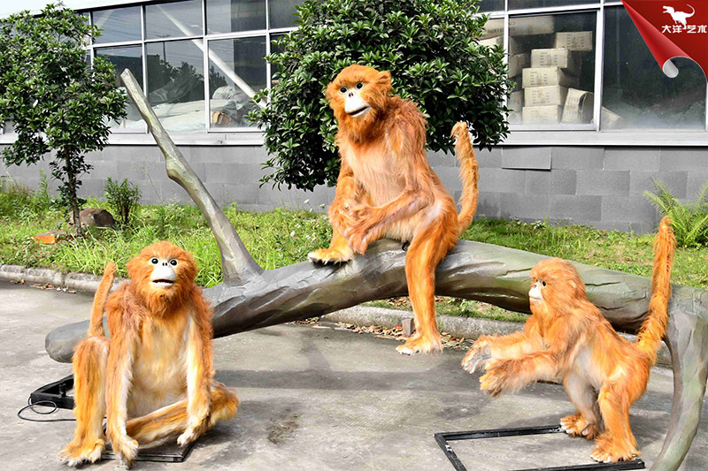 仿真金丝猴，能动会叫的仿真动物模型