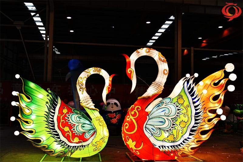 天鹅花灯，天鹅颂造型彩灯，动物花灯