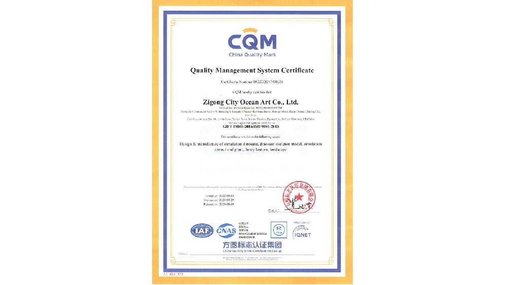 质量治理系统认证证书iso9001-2006